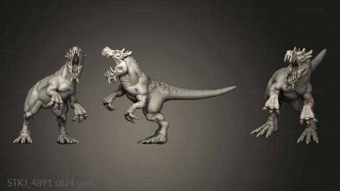 Animal figurines (Orc King Raptors Dinos, STKJ_4891) 3D models for cnc