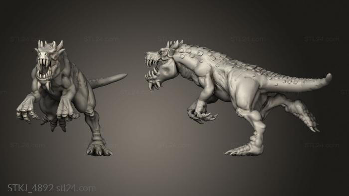 Animal figurines (Orc King Raptors Dinos, STKJ_4892) 3D models for cnc