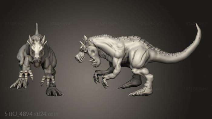 Animal figurines (Orc King Raptors Dinos, STKJ_4894) 3D models for cnc