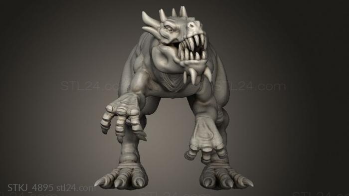Animal figurines (Orc King Raptors Dinos, STKJ_4895) 3D models for cnc