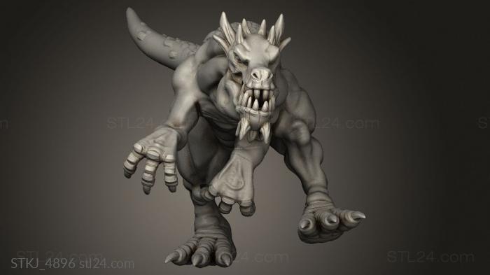 Animal figurines (Orc King Raptors Dinos, STKJ_4896) 3D models for cnc