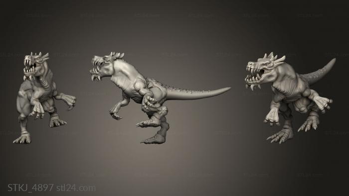 Animal figurines (Orc King Raptors Dinos, STKJ_4897) 3D models for cnc