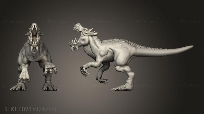 Animal figurines (Orc King Raptors Dinos, STKJ_4898) 3D models for cnc