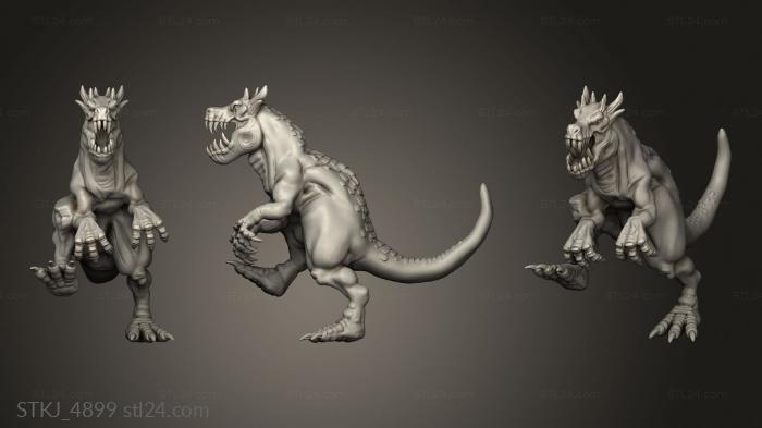 Animal figurines (Orc King Raptors Dinos, STKJ_4899) 3D models for cnc