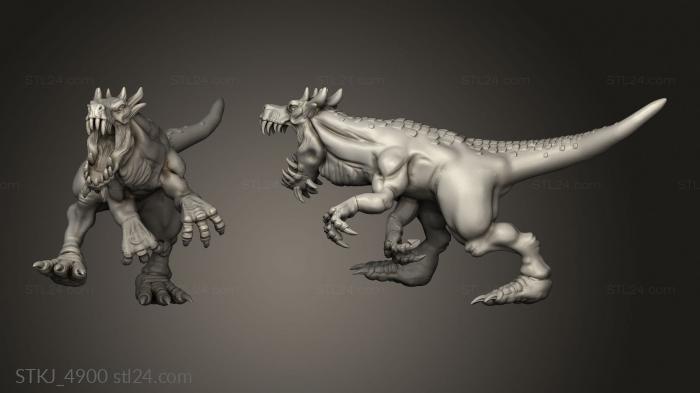 Animal figurines (Orc King Raptors Dinos, STKJ_4900) 3D models for cnc