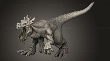 Animal figurines (Orc King Raptors Dinos, STKJ_4900) 3D models for cnc