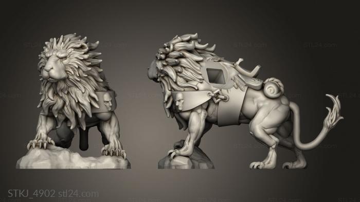 Animal figurines (Orc King Solar Lion, STKJ_4902) 3D models for cnc