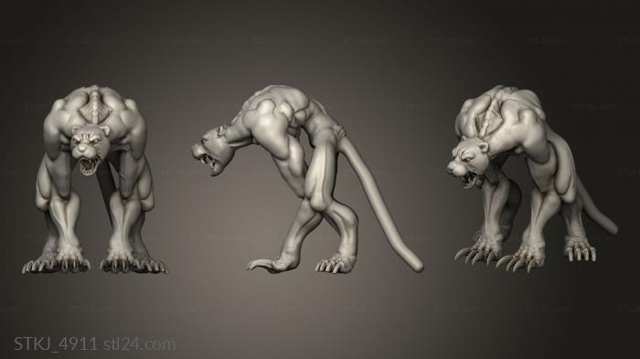 Animal figurines (Orc King were jaguar, STKJ_4911) 3D models for cnc