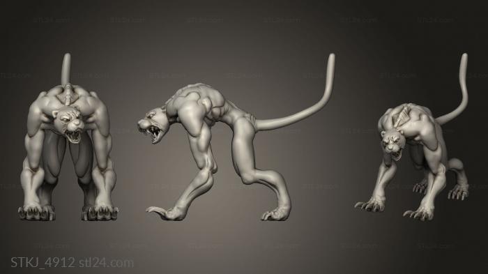 Animal figurines (Orc King were jaguar, STKJ_4912) 3D models for cnc