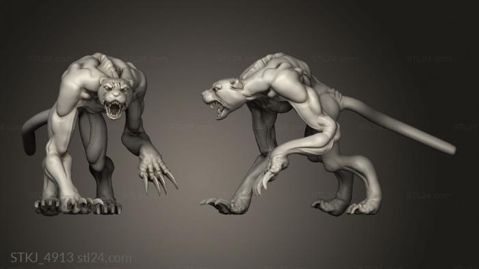 Animal figurines (Orc King were jaguar, STKJ_4913) 3D models for cnc