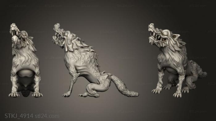 Animal figurines (Orc King Wolf, STKJ_4914) 3D models for cnc