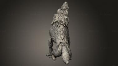 Animal figurines (Orc King Wolf, STKJ_4914) 3D models for cnc