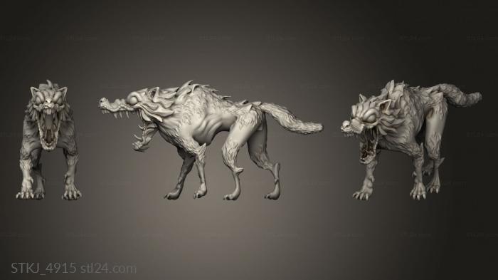 Animal figurines (Orc King Wolf, STKJ_4915) 3D models for cnc