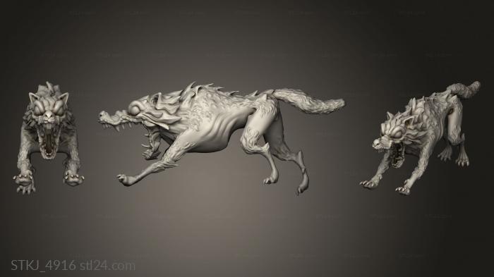 Animal figurines (Orc King Wolf, STKJ_4916) 3D models for cnc