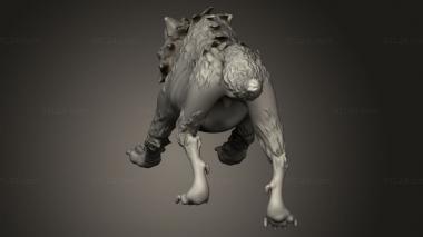 Animal figurines (Orc King Wolf, STKJ_4916) 3D models for cnc