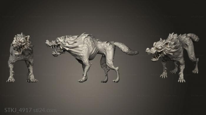 Animal figurines (Orc King Wolf, STKJ_4917) 3D models for cnc