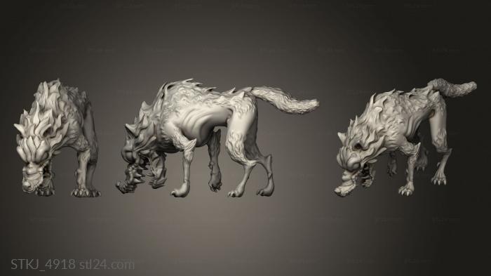 Animal figurines (Orc King Wolf, STKJ_4918) 3D models for cnc