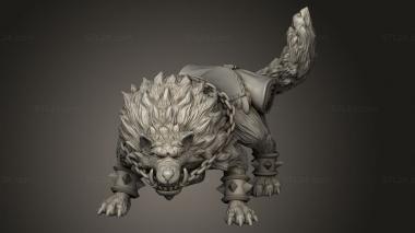 Animal figurines (Orc Tribe Forge Wolf Rider mount SUP, STKJ_4919) 3D models for cnc