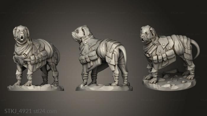 Animal figurines (ored War Dog, STKJ_4921) 3D models for cnc