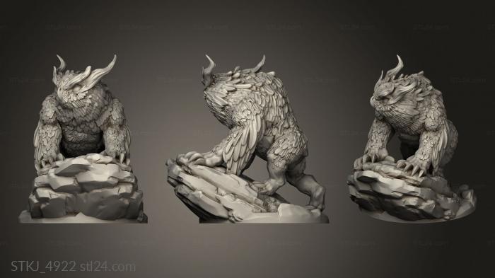 Animal figurines (Owlbeast, STKJ_4922) 3D models for cnc