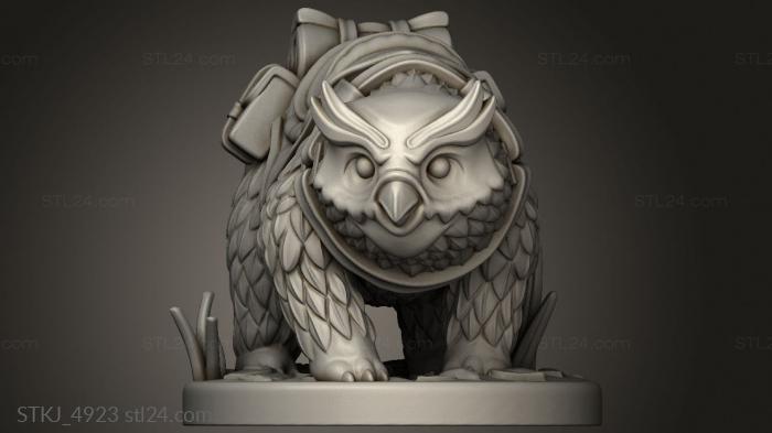 Animal figurines (Owl Beount, STKJ_4923) 3D models for cnc