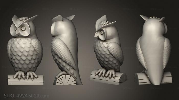 Animal figurines (Owl Couple D Smooth Female, STKJ_4924) 3D models for cnc