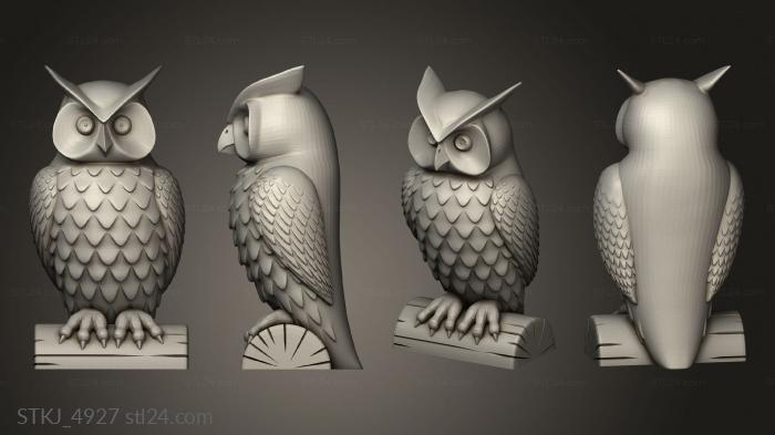 Animal figurines (Owl LED Lamp ofw face, STKJ_4927) 3D models for cnc