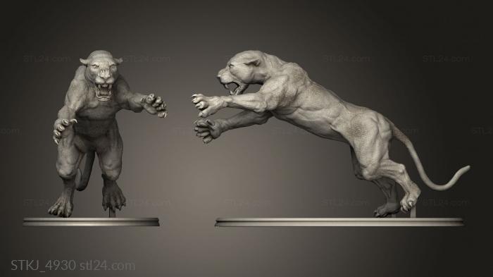 Animal figurines (Panther Platform, STKJ_4930) 3D models for cnc