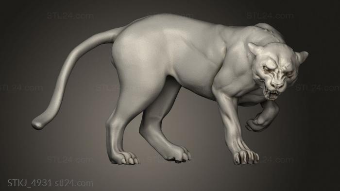 Animal figurines (Panther, STKJ_4931) 3D models for cnc