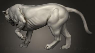 Animal figurines (Panther, STKJ_4931) 3D models for cnc