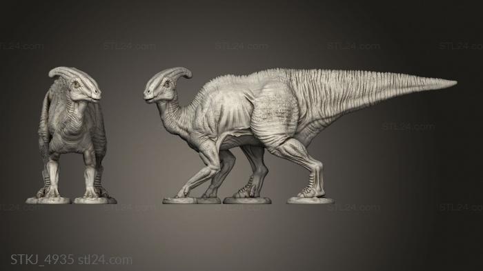 Animal figurines (Parasaurolophus Pose, STKJ_4935) 3D models for cnc