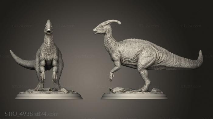 Animal figurines (parasaurolophus, STKJ_4938) 3D models for cnc
