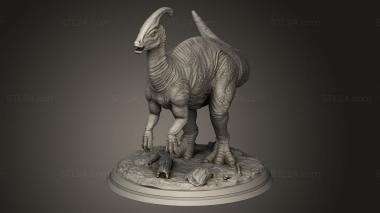 Animal figurines (parasaurolophus, STKJ_4938) 3D models for cnc