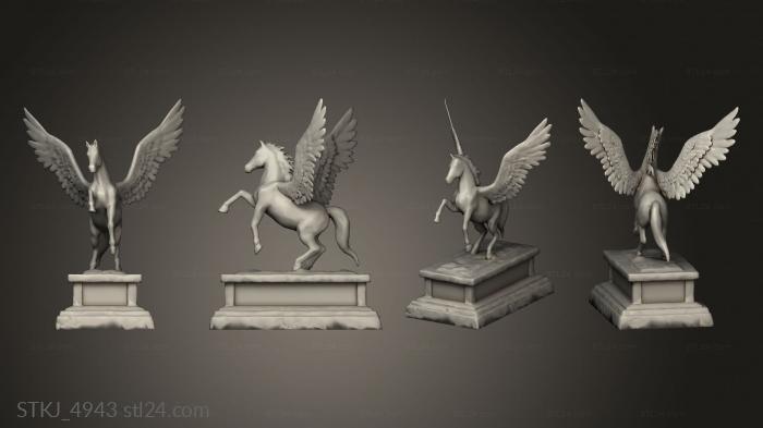 Animal figurines (Pegasus statue, STKJ_4943) 3D models for cnc