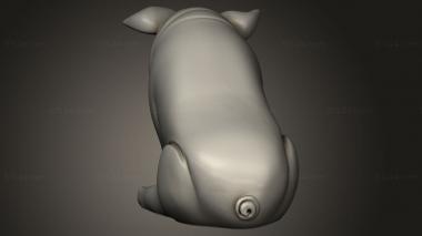 Animal figurines (Pig sit, STKJ_4956) 3D models for cnc