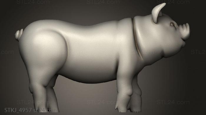 Animal figurines (Pig Up, STKJ_4957) 3D models for cnc