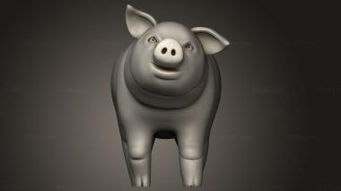 Animal figurines (Pig Up, STKJ_4957) 3D models for cnc