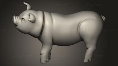 Animal figurines (Pig Up, STKJ_4957) 3D models for cnc