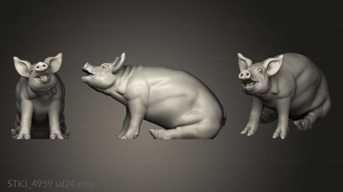 Animal figurines (PIG, STKJ_4959) 3D models for cnc