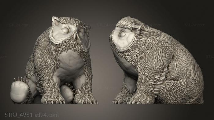 Animal figurines (Pirates Grim Waters Owlbear Collaboration Cub, STKJ_4961) 3D models for cnc