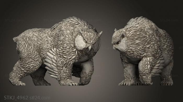 Animal figurines (Pirates Grim Waters Owlbear Collaboration, STKJ_4962) 3D models for cnc