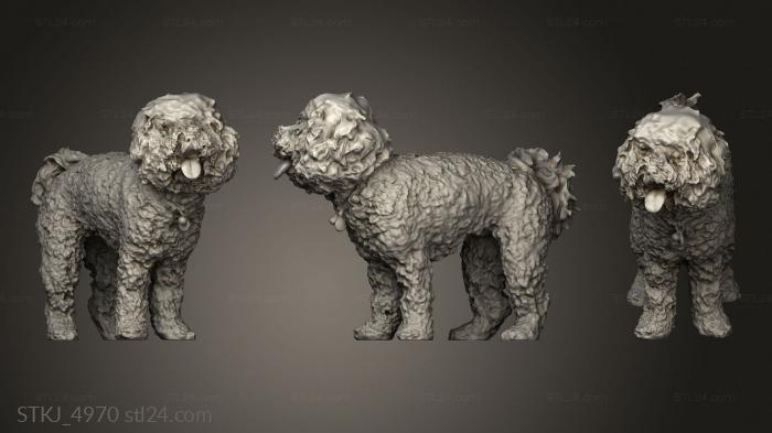 Animal figurines (poodle, STKJ_4970) 3D models for cnc