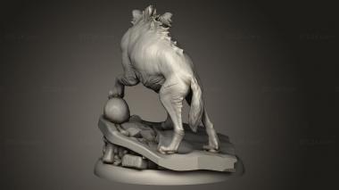 Animal figurines (Post Apocalyptic Hyena supp, STKJ_4981) 3D models for cnc