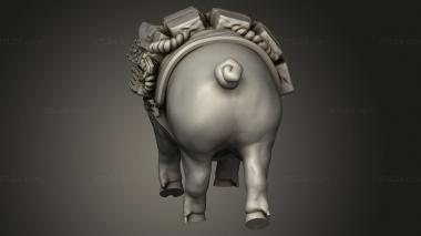 Animal figurines (Post Apocalyptic War Pig supp, STKJ_4982) 3D models for cnc