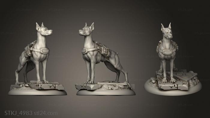 Animal figurines (Post Apocalyptic Watchdog supp, STKJ_4983) 3D models for cnc