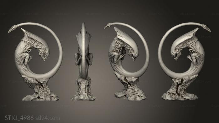 Animal figurines (PREDATOR Alien, STKJ_4986) 3D models for cnc