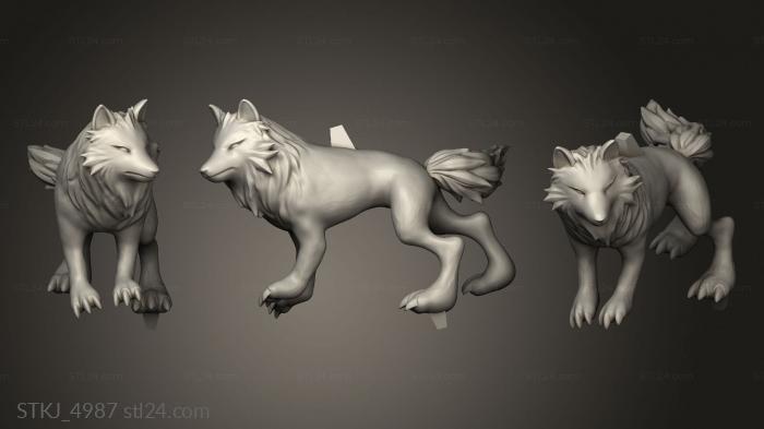 Animal figurines (Princess Mononoke Wolf, STKJ_4987) 3D models for cnc