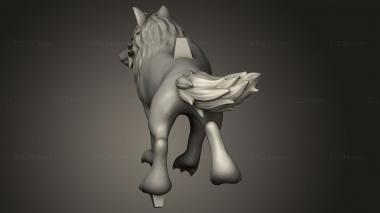 Animal figurines (Princess Mononoke Wolf, STKJ_4987) 3D models for cnc