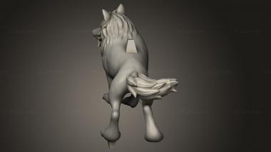 Animal figurines (Princess Mononoke Wolf, STKJ_4988) 3D models for cnc