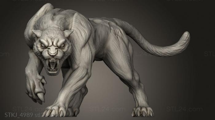 Animal figurines (Princess on Panther key, STKJ_4989) 3D models for cnc